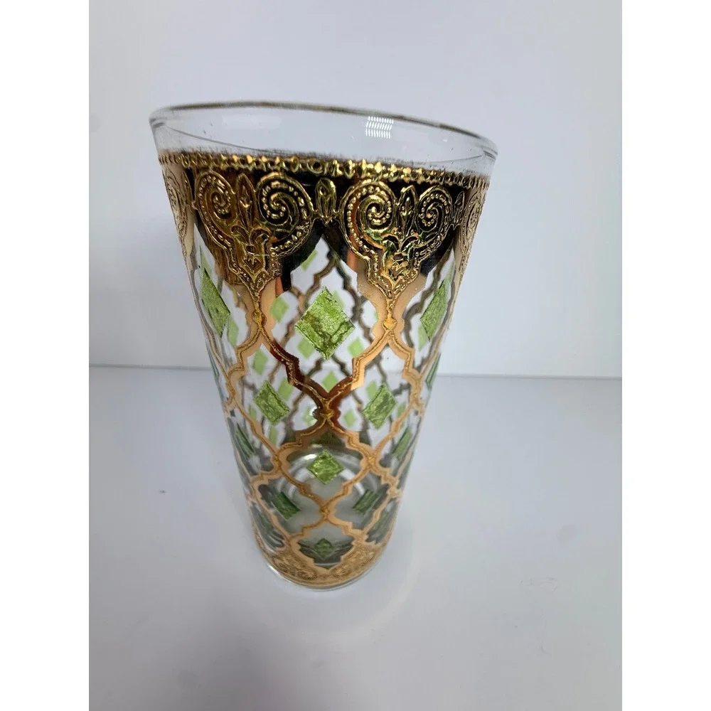 Rare Vintage Culver Valencia 22K Gold Barware Set 17-Piece Glasses Caddy MCM